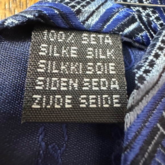 D’este Vintage Blue Silk Brocade Tie - Picture 5 of 5